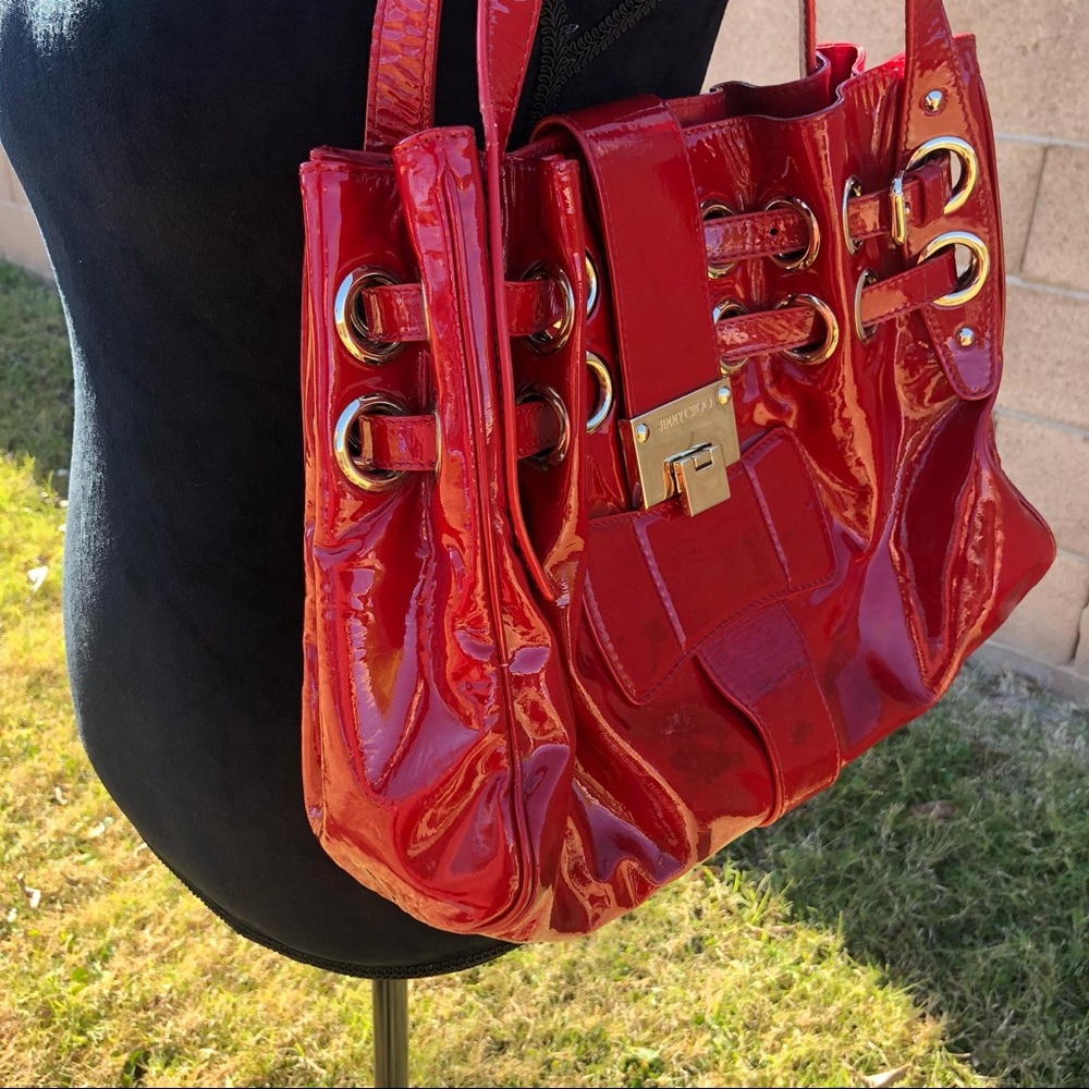 Jimmy Choo Riki Bag Red Leather - Picture 2 of 8